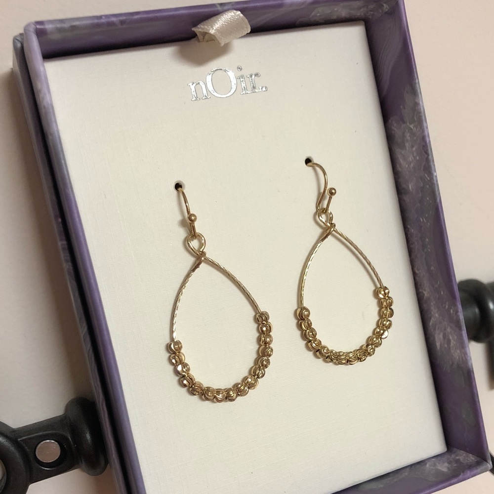 New In Box Gold Beaded Drop Earring - Picture 4 of 5